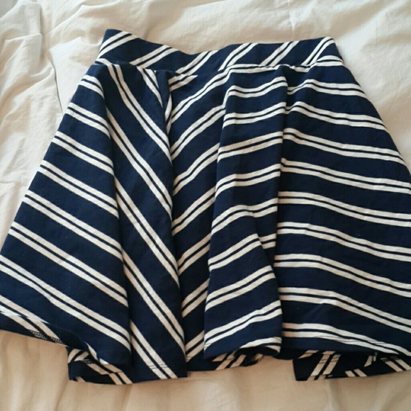 Blue and white stripe skater skirt - Picture 1 of 1