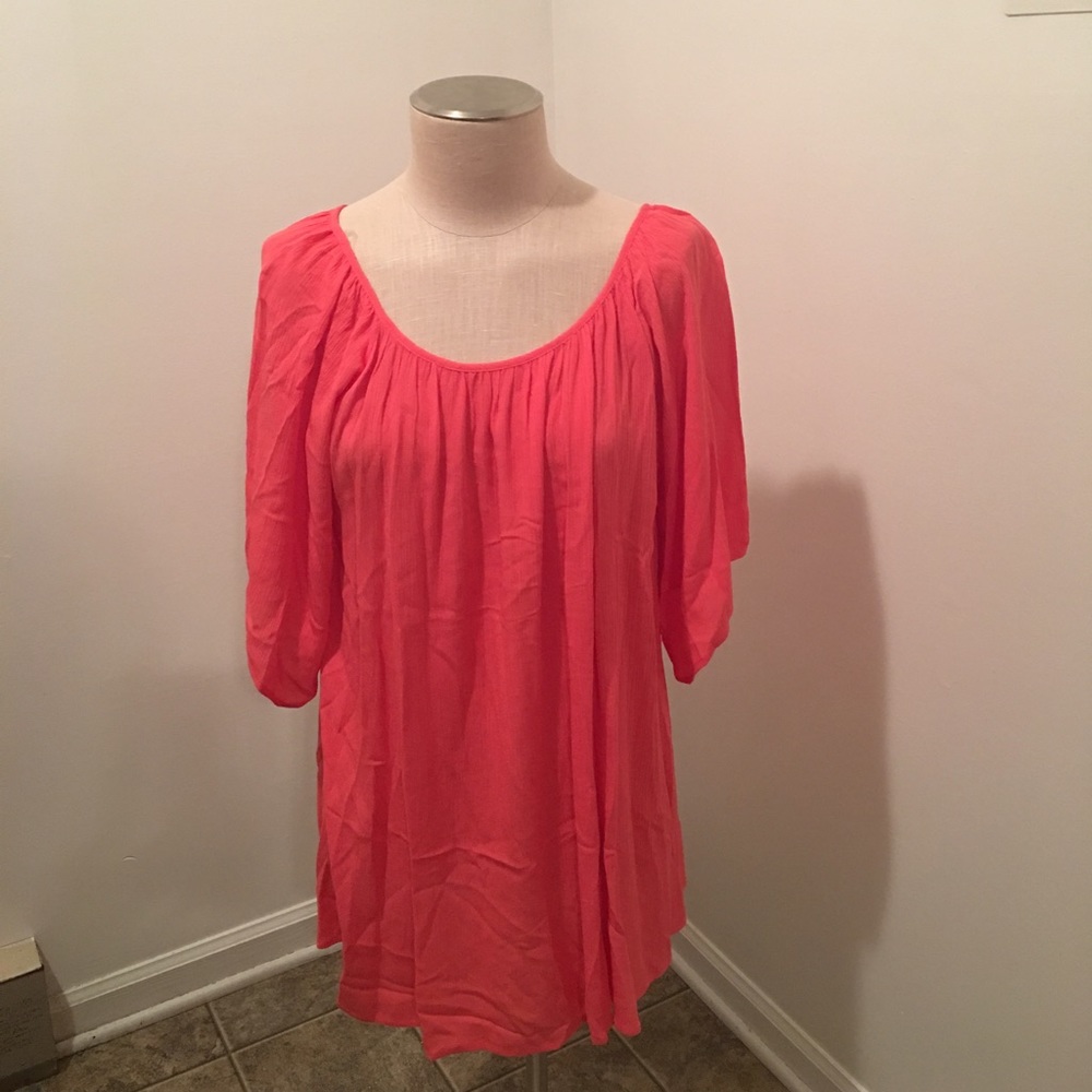 3/$18 Coral three quarter length sleeve dress