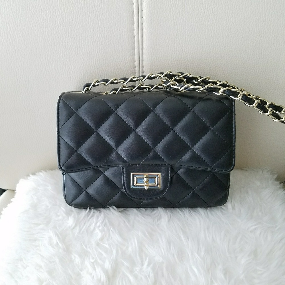 Black Quilted Crossbody Bag