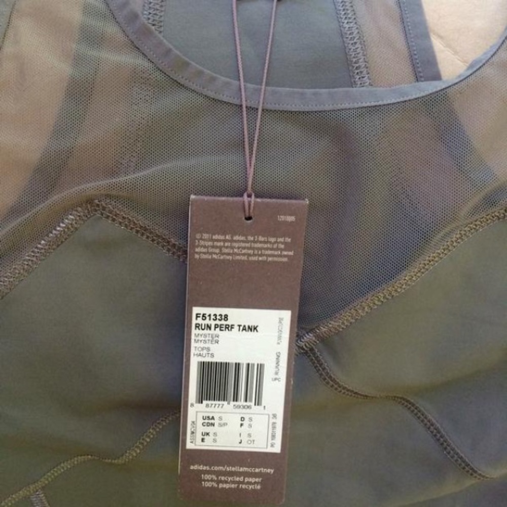 Adidas Stella McCartney Run Performance Top Gray S - Picture 2 of 6