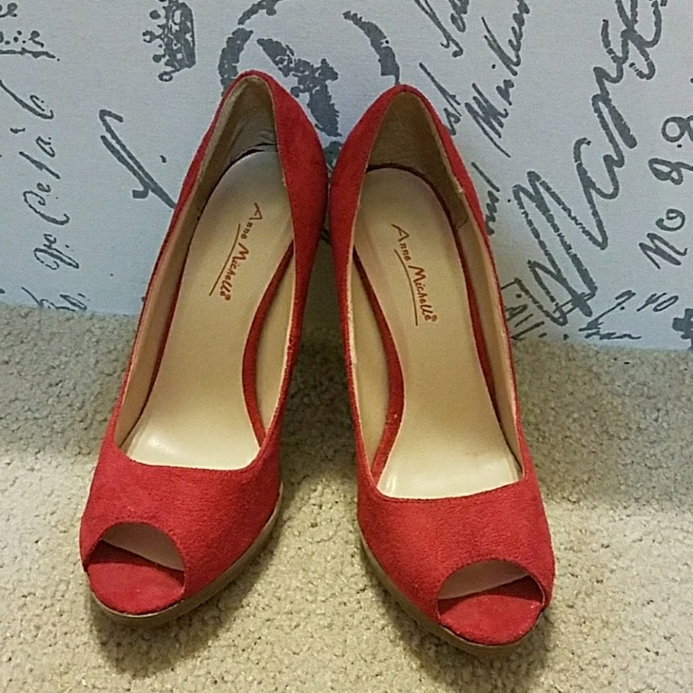 Red high heel shoes