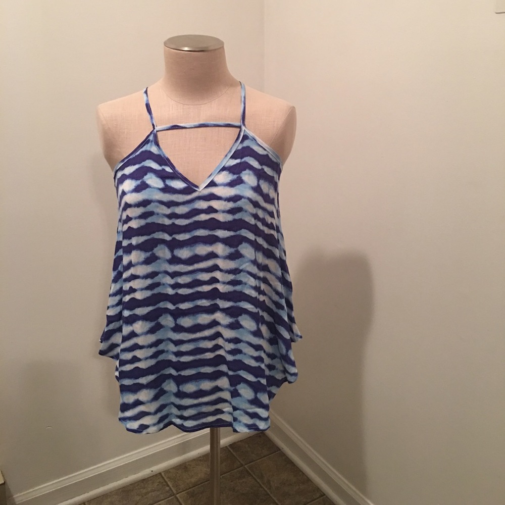 3/$18 Royal and light blue spaghetti strap tank
