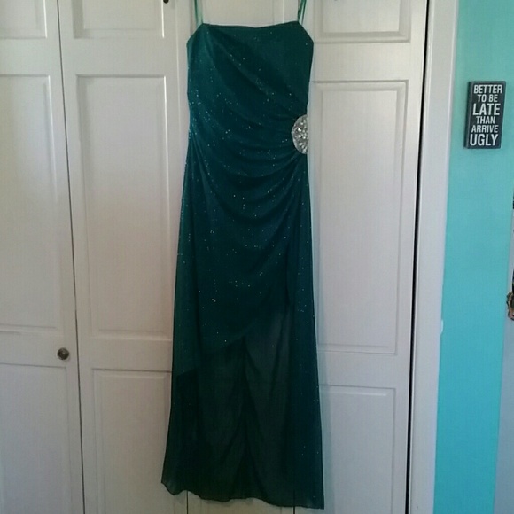 Ruby Rox Dresses & Skirts - Strapless High-low Sparkly Teal Prom/Formal Dress