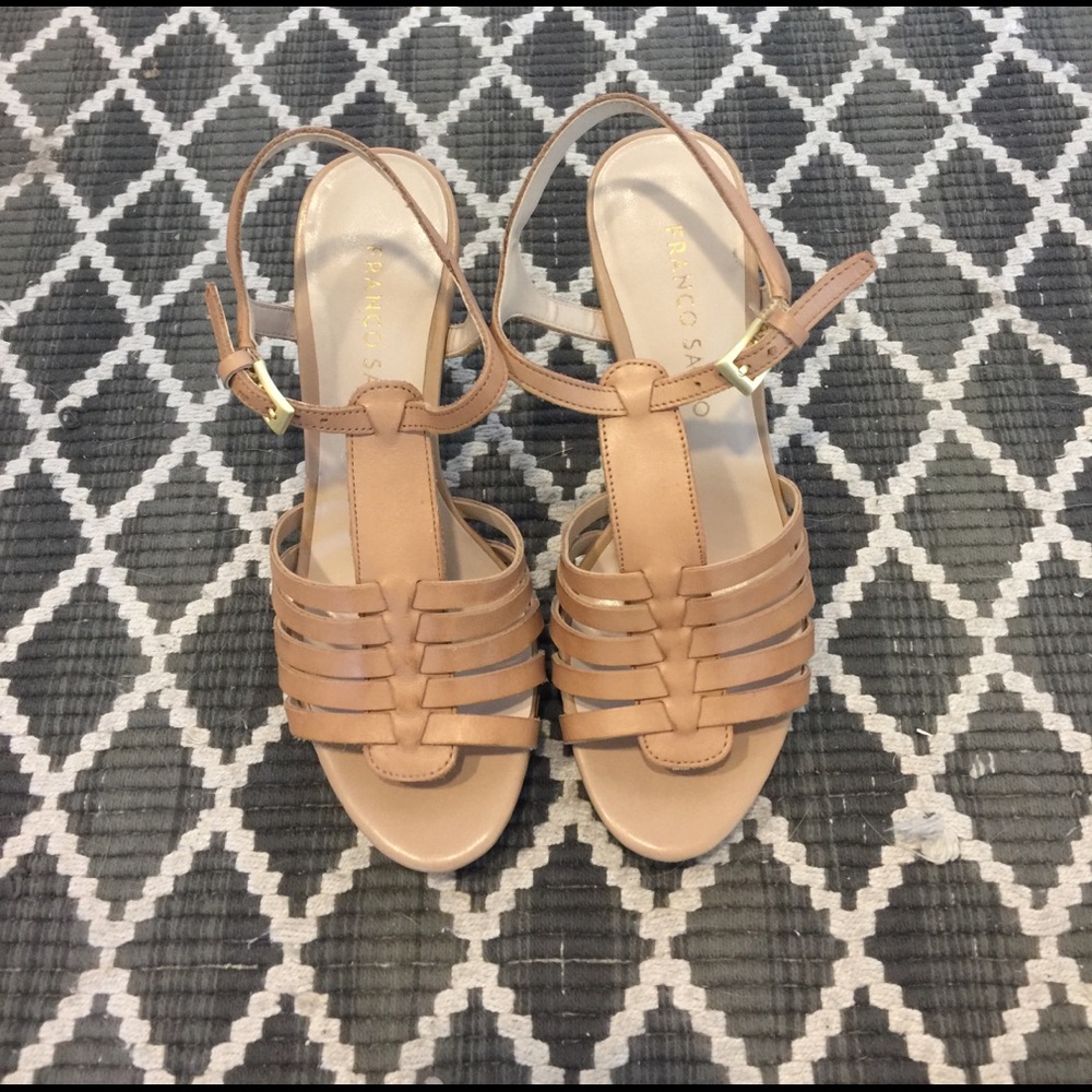 Franco Sarto Nude Heeled Sandals