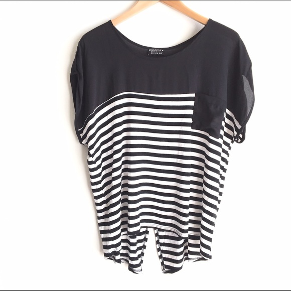 Stitch Fix Tops - Papermoon Stitch Fix Black & White Striped Tee