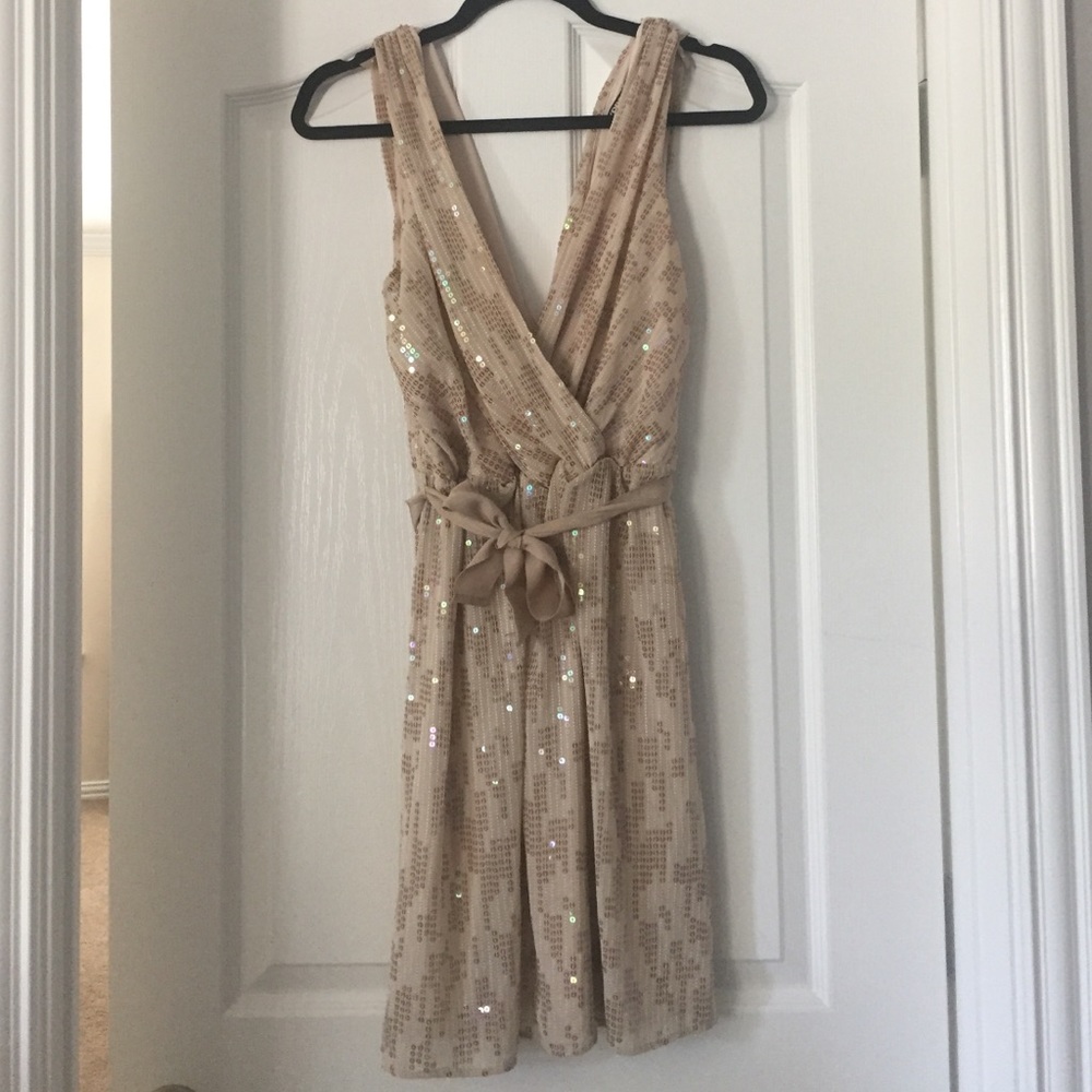 Express Nude sequin cocktail dress