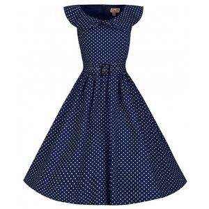 Lindy Bop Hetty Navy Swing Dress