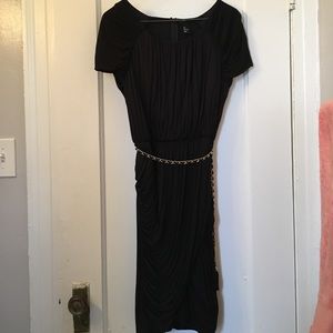 H&M draped black dress