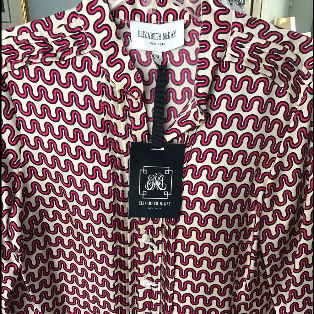 Elizabeth McCay NWT silk blouse. Beautiful.