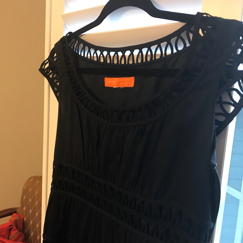 Cynthia Steffe black lattice dress