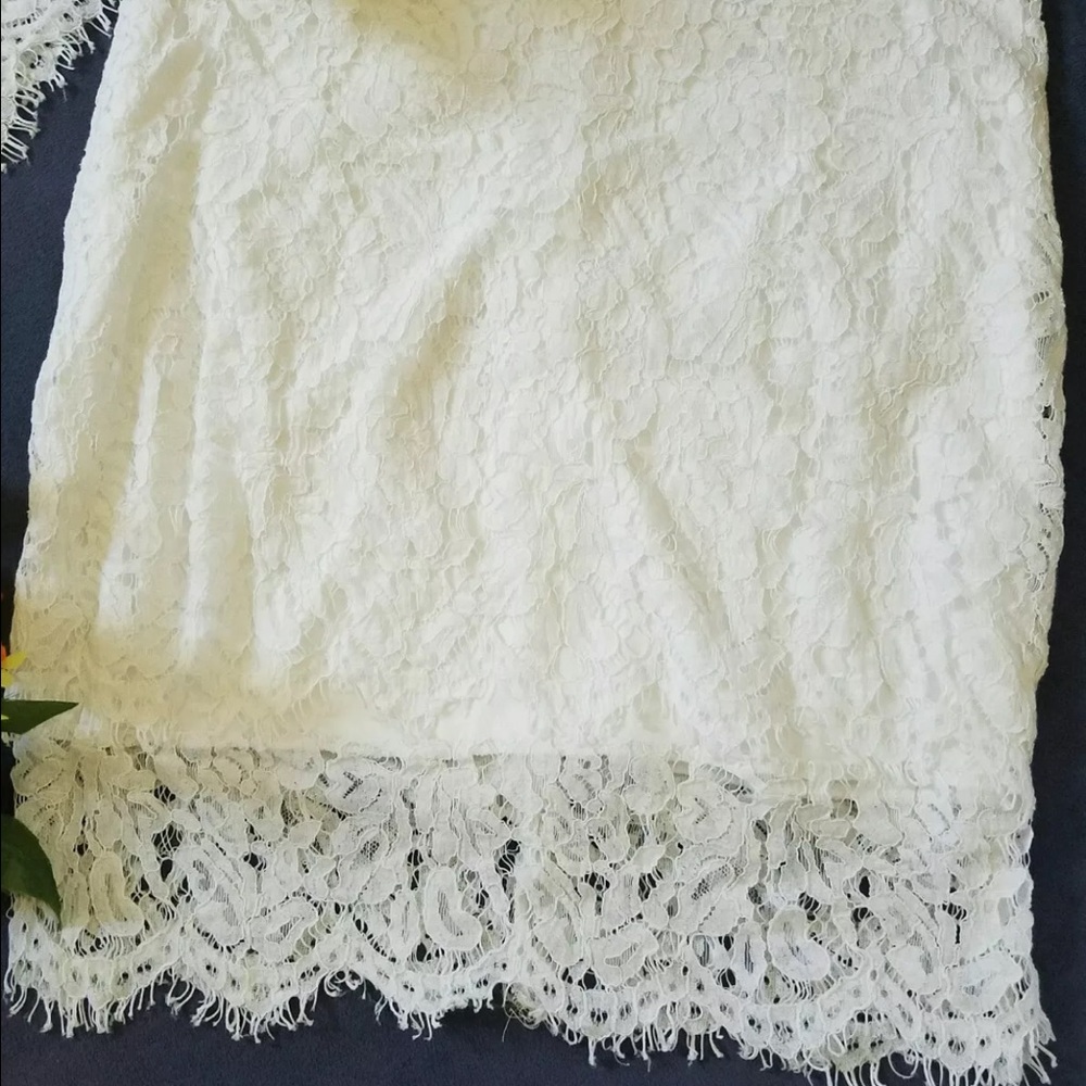 Ivory two piece lace mini dress - Picture 5 of 8