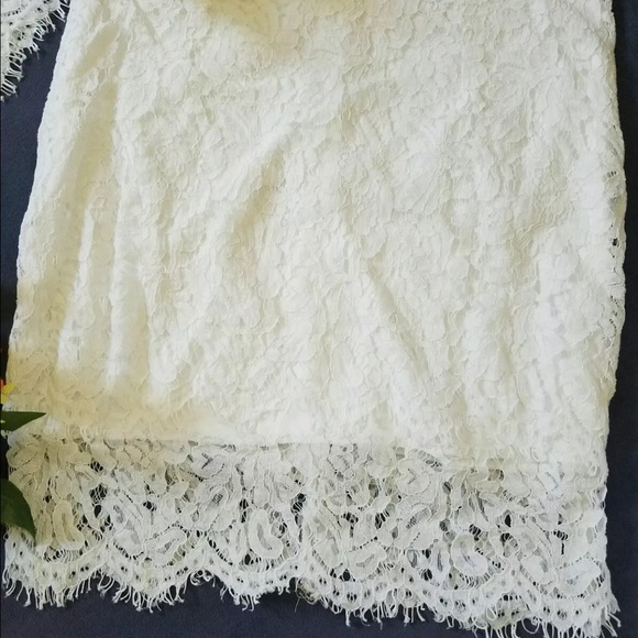 Ivory two piece lace mini dress - Picture 5 of 8