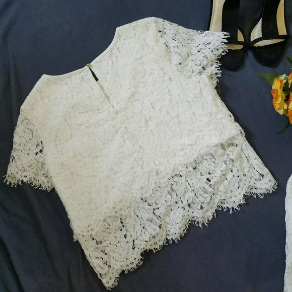 Ivory two piece lace mini dress - Picture 6 of 8