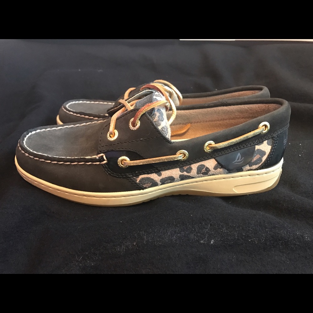 Black & Cheetah Print Sperry's