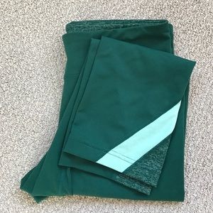 Green Under Armour running crops