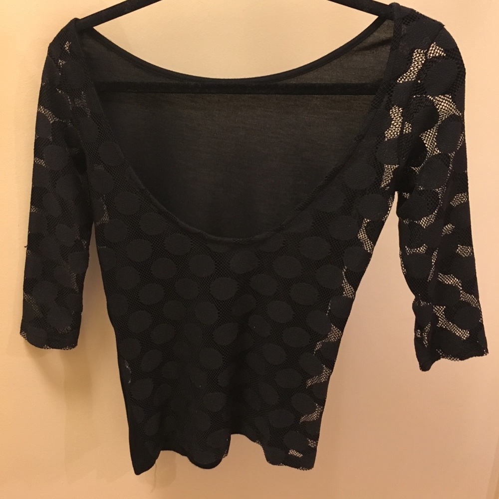 Zara Black Blouse, Sheer Back