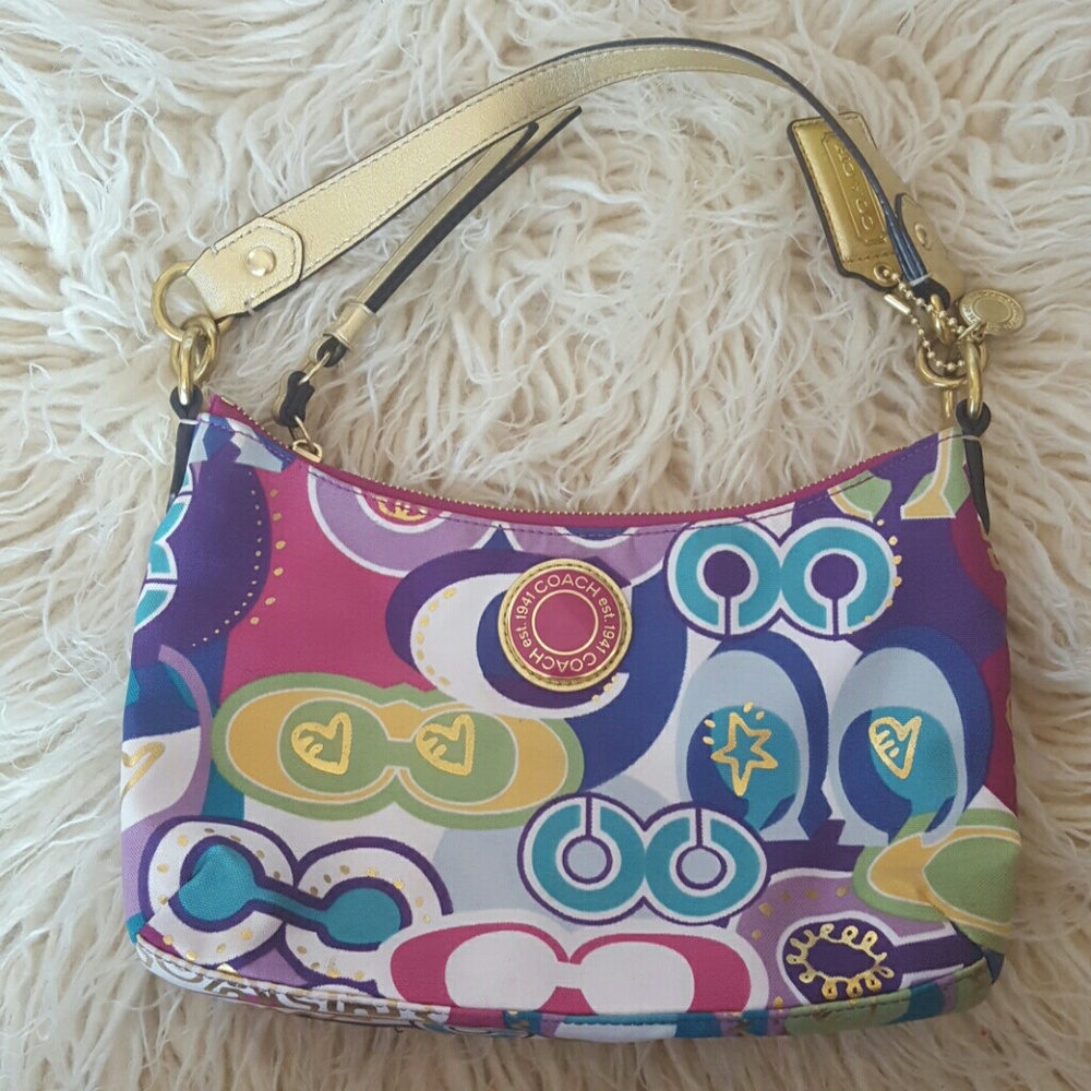 Colorful authentic Coach purse
