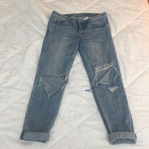 Destroyed mom jeans