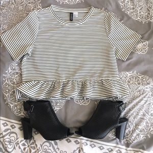 Divided Peplum Crop Top