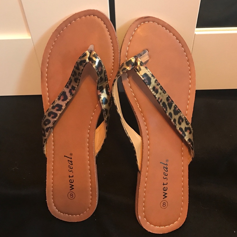 Cheetah Print Flip Flops