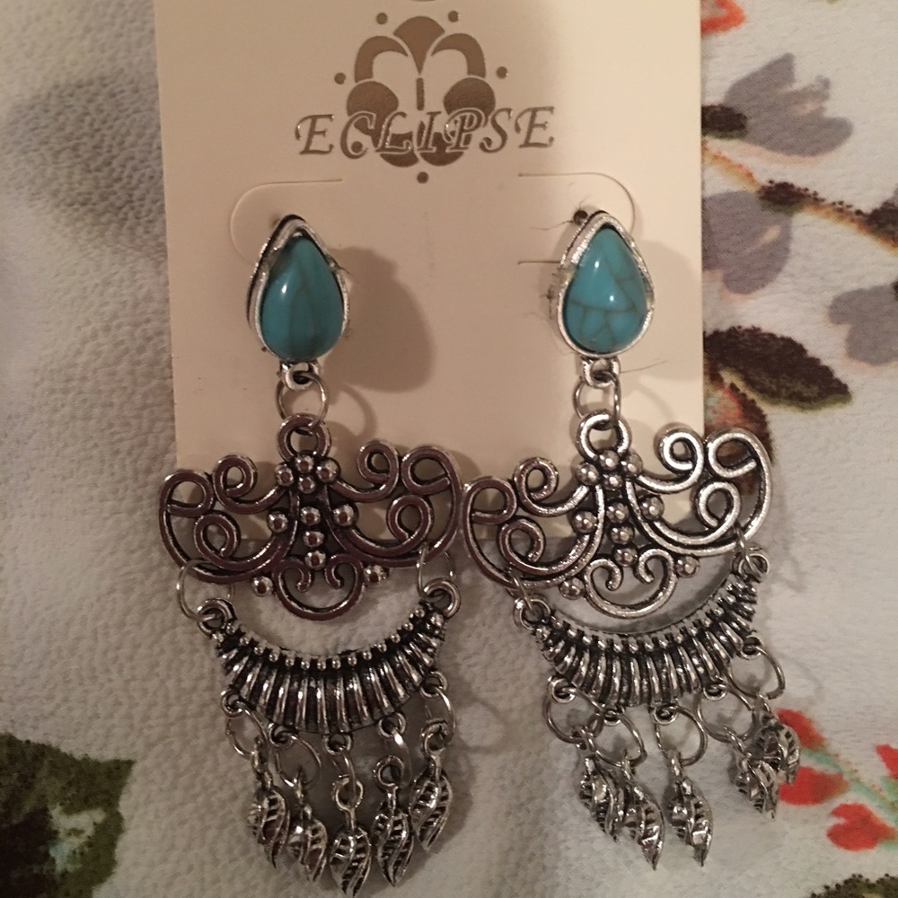 NEW chandelier turquoise earrings
