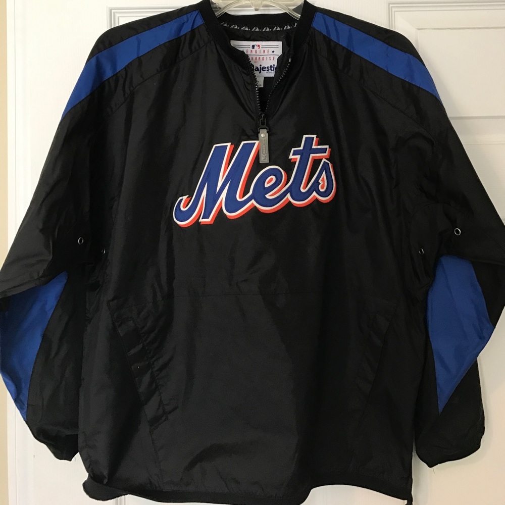 Majestic Black and Blue Mets Jacket