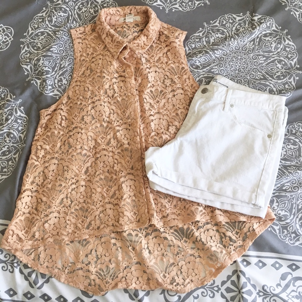 Forever 21 Lace High Low Blouse