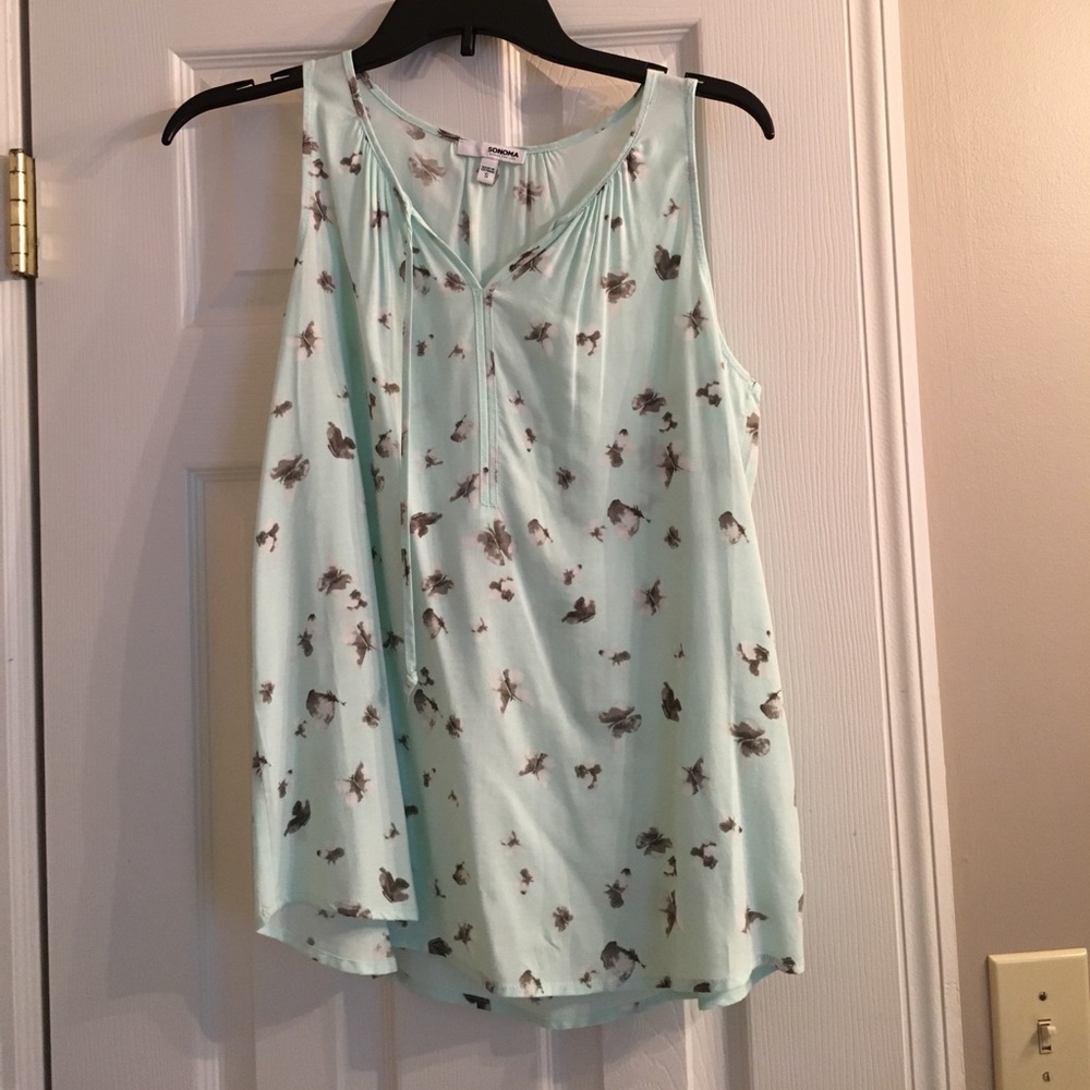 Light blue flowy top