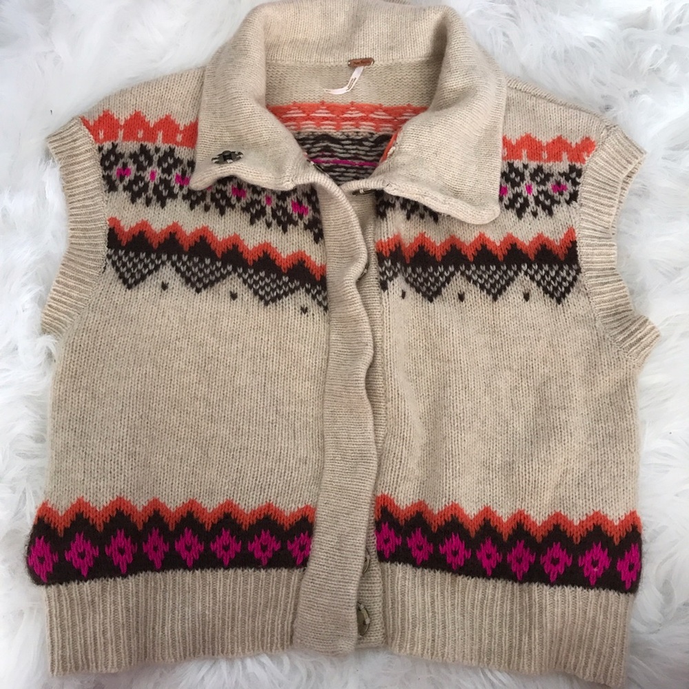 Free People Tan Sweater Vest