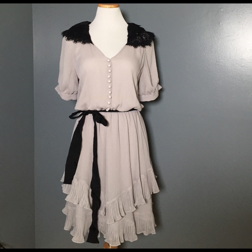 Gorgeous lavender ruffle dress.