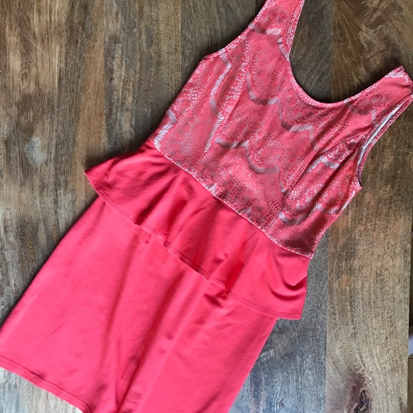 Bright Pink Peplum Dress - Picture 1 of 3