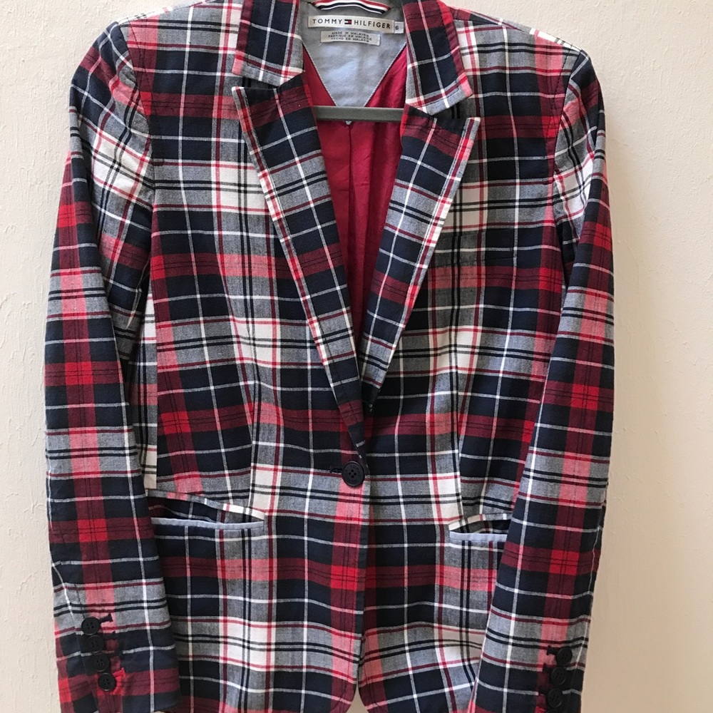 🛍Tommy Hilfiger red, blue and white blazer
