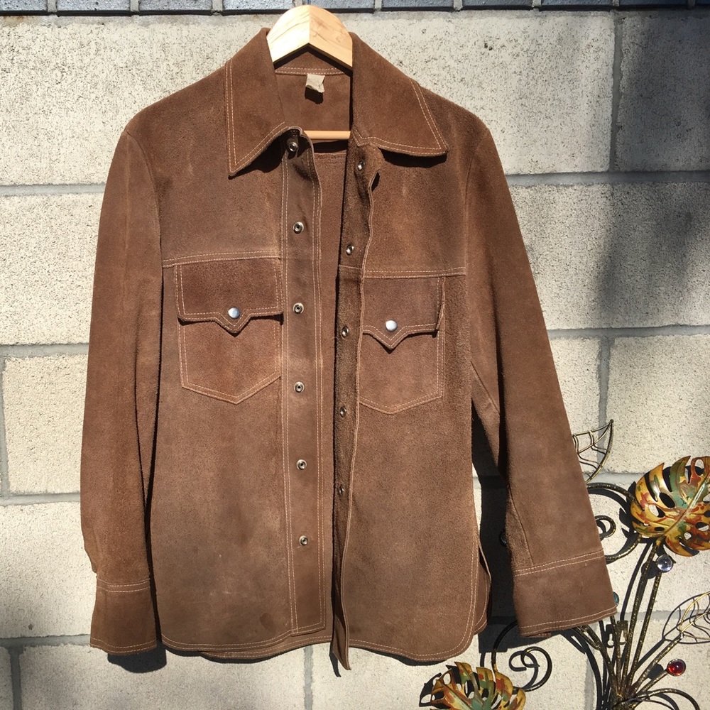 Suede button up shirt or light jacket