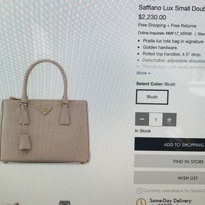 Authentic Prada Suffiano bag