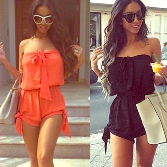 Sexy summer black romper! One left! Size L - Picture 2 of 4