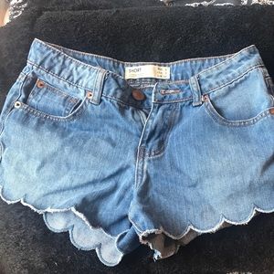 Cotton On Scalloped Jean Shorts