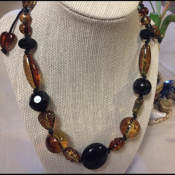 Chunky Earth Tones Necklace - Picture 2 of 4