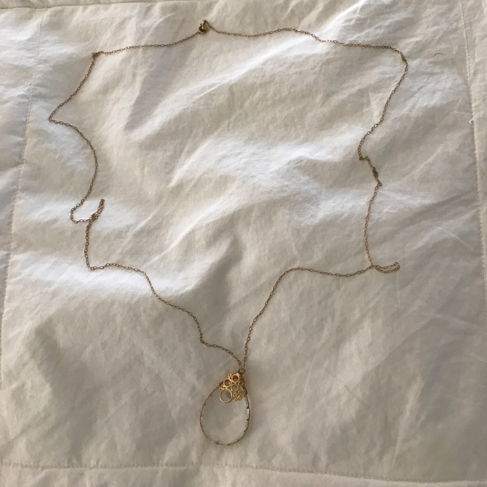 Crystal teardrop necklace.
