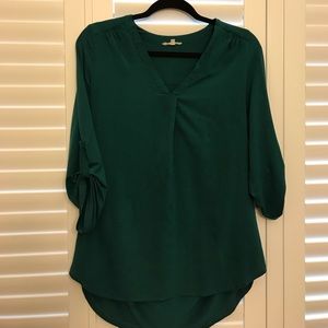 Nordstrom Pleione mixed media blouse