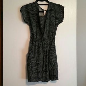 Black dress with white polka dots