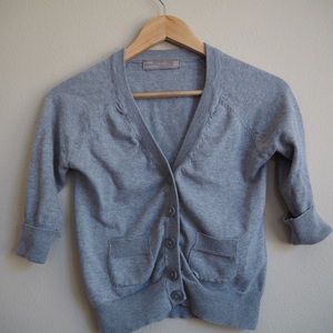 Zara Gray Knit Cropped Cardigan