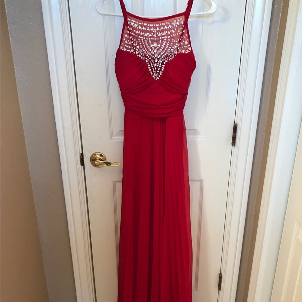Red Beaded Formal Gown