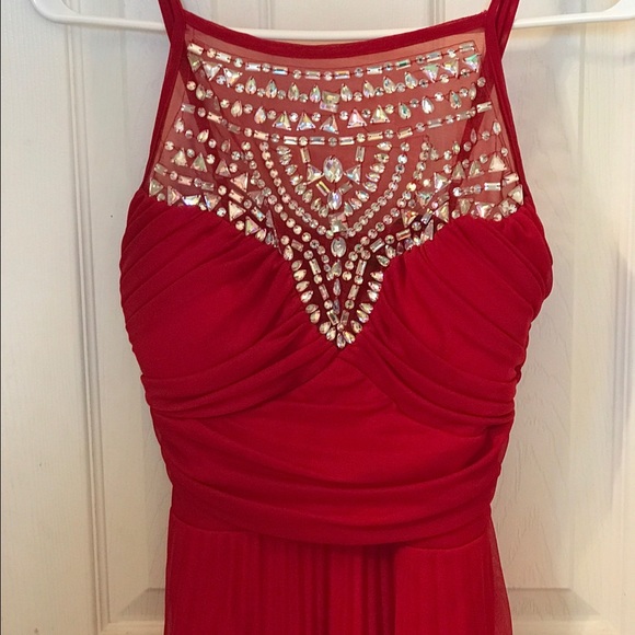 Red Beaded Formal Gown - Picture 2 of 3