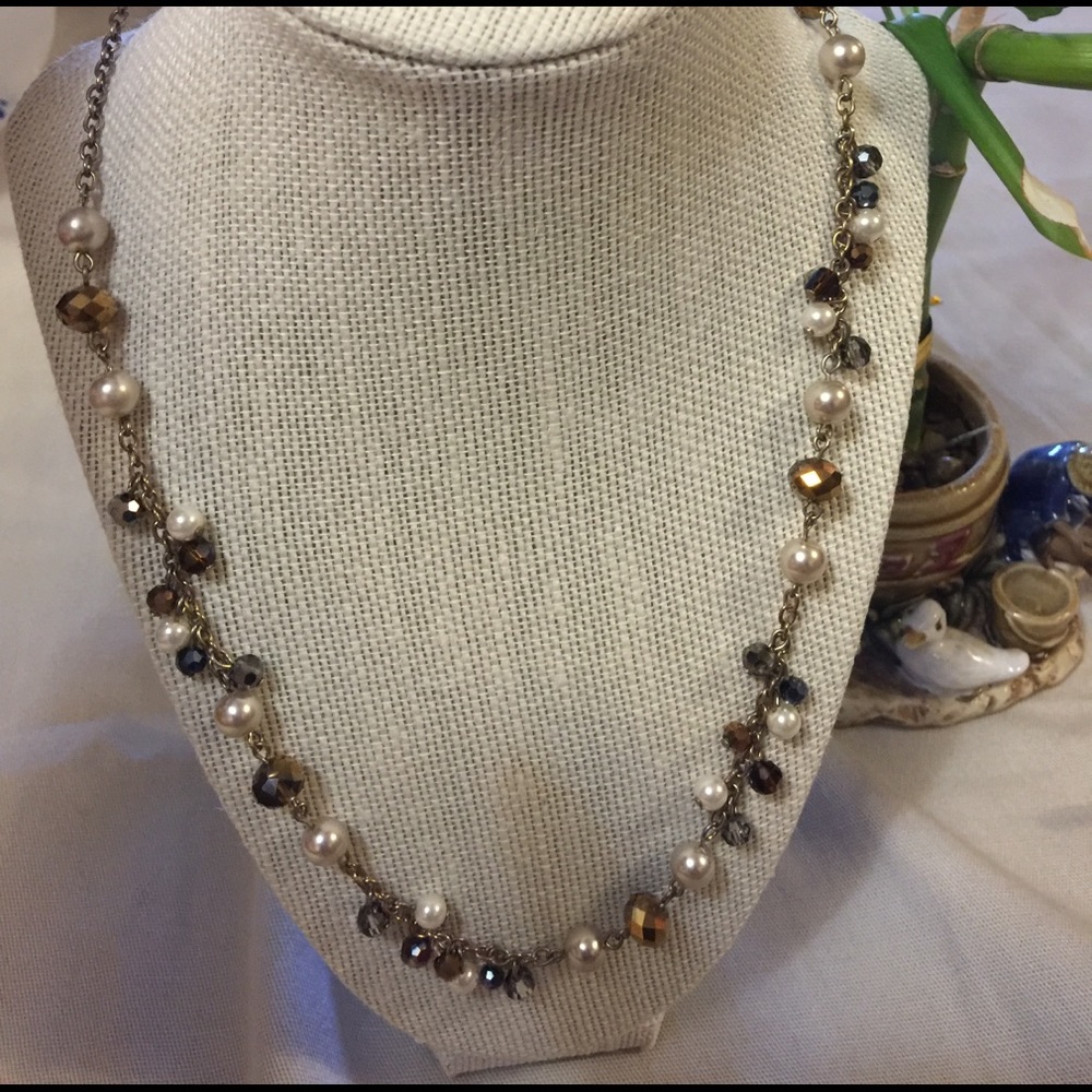 Dainty Pearl and Bead Necklace