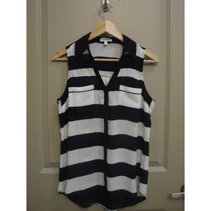 EXPRESS black and white stripe button down!