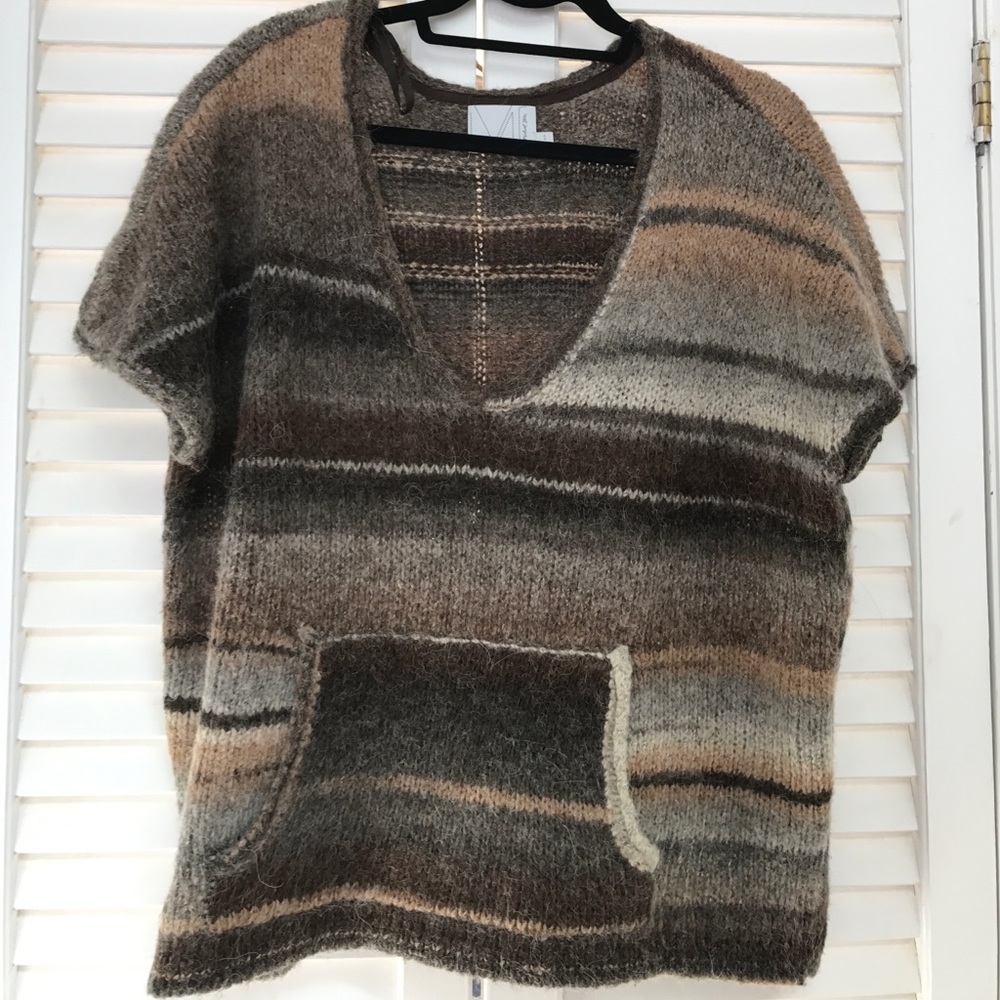 Michael Stars striped poncho style sweater