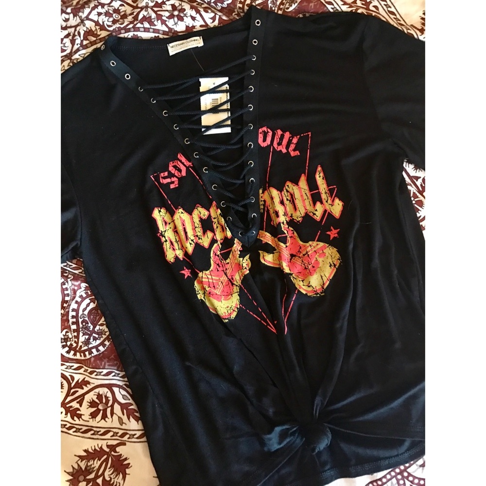 Rock Out Lace Up Tee - Picture 1 of 4