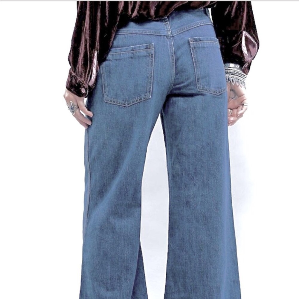 FREE PEOPLE wide  flare denim pants - Picture 3 of 3
