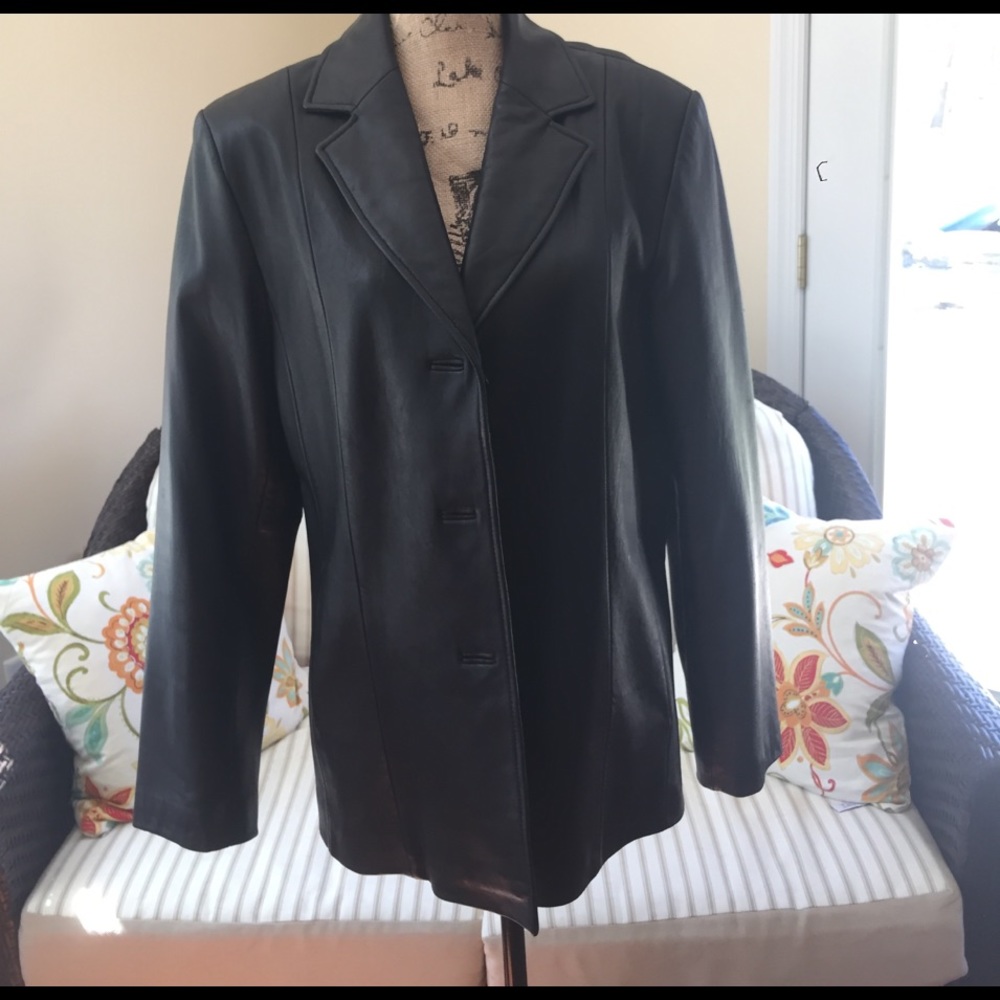 Black leather jacket