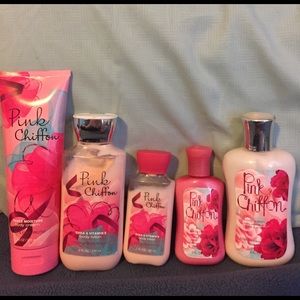 Bath and body works Pink chiffon lotion lot